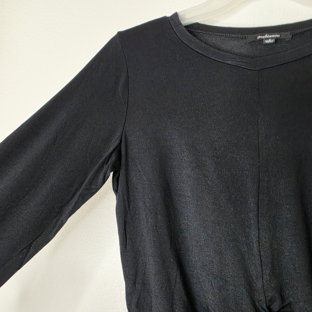 Ambiance Twist Front Crop Tops Lot 2 Red &:Black Long Sleeve Size S - Picture 11 of 13